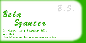 bela szanter business card