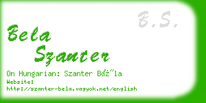 bela szanter business card